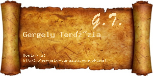 Gergely Terézia névjegykártya